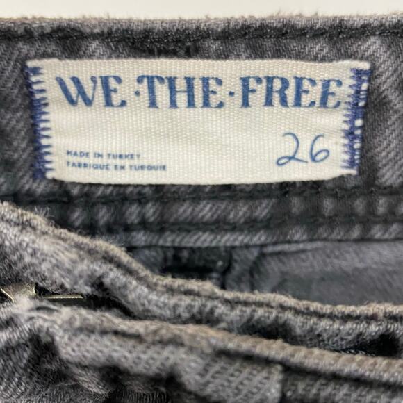 We The Free Equinox Black Gray Wide Leg Denim Trouser Jean Size 26 - Picture 9 of 10